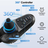 30 Miles Long Travel Range, Electric Wheelchair for Adults Power Wheelchairs Lightweight Foldable All Terrain Motorized Wheelchair for Seniors Compact Portable Airline Approved