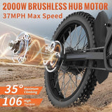 Ridingtimes GT73 Electric Motorbike 18.2AH*2 Electric BIKE with 25" tires digital screen Carbon Steel,BLACK