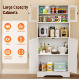 Behost Kitchen Pantry Cabinet with Doors, Storage Shelf for Home, White