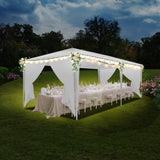 SANOPY 10x20 Party Tents with 6 Removable Sidewalls, Outdoor Waterproof Shade Canopy Tent for Weddings and Events, White 12x-1