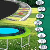 Mersco 8ft Trampoline for Kids Adults,Outdoor Trampoline with Enclosure,BasketballHoop and Ladder,Upright-Poled Backyard Trampoline with Total Loading 880Lbs,Birthday Gifts,Green