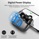 Wireless Earbuds, Bluetooth Headphones 5.4 HiFi Stereo, Wireless Earphones with ENC Noise Cancelling Mic, IP7 Waterproof in Ear Wireless Headphones, LED Digital Display Ear Buds, Touch Control, Black