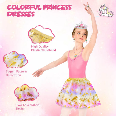 Princess Toy Set, Suitable For Girls Aged 3-6, With a Total Of 21 Dress Up Toys, Including Set, Earrings, Crown And Necklace, Shoes, Princess Dress Up Game Toy Gifts, Suitable For Girls