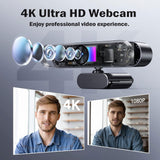 RONY 4K Webcam with Auto Focus & Noise-Canceling Mic:  Plug & Play PC Camera for Windows 11/10/8/7,  Vista/7/8/10, Mac, Android, Linux
