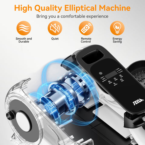 TCISA Under Desk Elliptical Machine,Electric Portable Pedal Exerciser for Seniors,Home and Office Workout,Remote Control & 12 Adjustable Speeds,Black