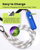 Xeuch LED Dog Leash 4FT Rope with Soft Padded Handle, Exciting Flashing Color Changing Pet Leashes, Heavy Duty Nylon Leash for Small Medium Large Dog Walking, Training, Playing, Camping or Backyard
