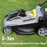 Brefac 40V (2 x 20V) 17'' Cordless Lawn Mower, Multi-Functional Grass Cutter with 4.0Ah Battery, 6 Adjustable Height Settings, Durable Manganese Steel Blades, Easy to Use for Medium to Large Lawn