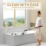 YKYI Electric Spin Scrubber with 8 Brush Heads 3-Speed Voice Broadcast Adjustable Long Handle