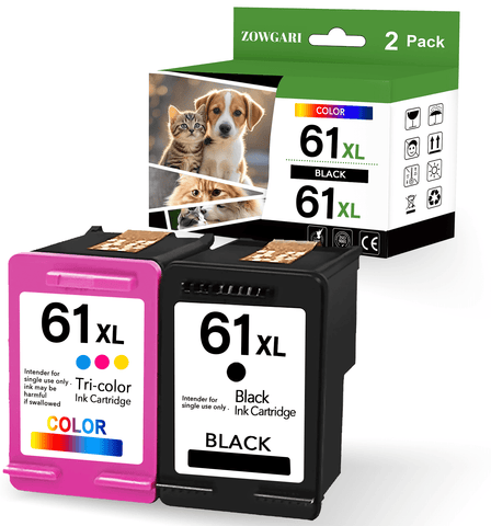 61XL Ink Cartridge Compatible for HP 61 Ink Cartridge for HP Envy 5530 4500 Officejet 4630 4635 Deskjet 1000 2540 1510 Printer (1 Black+1 Color)