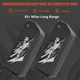 Ridingtimes GT73 Electric Motorbike 18.2AH*2 Electric BIKE with 25" tires digital screen Carbon Steel,BLACK