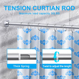 TITGIPE No hole telescopic shower curtain rod | 27-76 inches adjustable anti-skid spring rod | stainless steel rust resistance design | bathroom upgrade artifact no hole telescopic bath curtain rod1