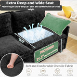 WISHEAD 112" L  Shape Sectional Couches for Living Room，Corduroy Sectional Sofas Couches with 2 Movable Ottoman，high-density sponge (Light gray)