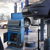 8-Drawer Rolling Tool Chest w/Stainless Top & Sliding Drawers - Heavy-Duty Garage Workbench w/Wheels