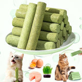 Cat Grass Teething Stick Cat Treats, Cat Grass Sticks for Indoor Cats, Cuddles and Meow Cat GrassSticks for Hairball, Cat Chew Stick Natural Molar Rod, Cat Grass Sticks Increase Appetite - 5.3oz