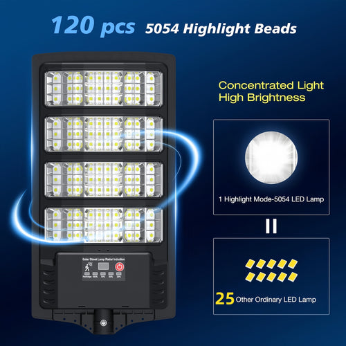 Solar Powered Outdoor Lights Solar Lights Solar Street Lights Pole Barn Commercial Parking Lot Lights Outdoor Dusk to Dawn Solar Security Flood Light Motion Sensor Remote Control Led Lamp