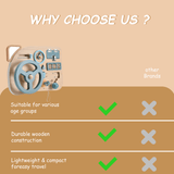 QXQ Montessori Busy Board Toy for Toddlers, Car Wooden Steering Wheel Sensory Board Educational Toys with 10 Motor Skills Activity, Driving Scene Travel Toys Toddlers Toy Gift for Boys and Girls