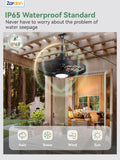 Zardon 20" Waterproof Caged Ceiling Fans with Lights and Remote Control, Outdoor and Indoor, Black