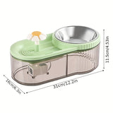 2 In 1 Cat Water Fountain With Automatic Cat Feeder ,3L Dog Water Bowl Dispenser Pet Food Feeder