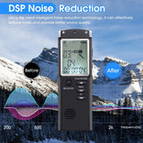 RONY Mini Digital Voice Recorder with A-B Repeat - Rechargeable One-key Start Voice Activated Recording Device with Playback Noise Reduction USB Cable for Meeting Music Concert Lecture Interview