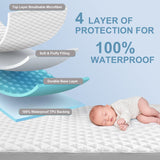 Thinway Queen Size Waterproof Mattress Pad Protector, Breathable Quilted Mattress Cover Noiseless Waterproof Fitted Sheet Mattress Topper Up to 21" Deep Pocket