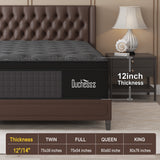 Duchessz Queen Mattress 12 inch Gel Memory Foam Pocket Innerspring Hybrid Mattress In a Box Medium Firm, Adult