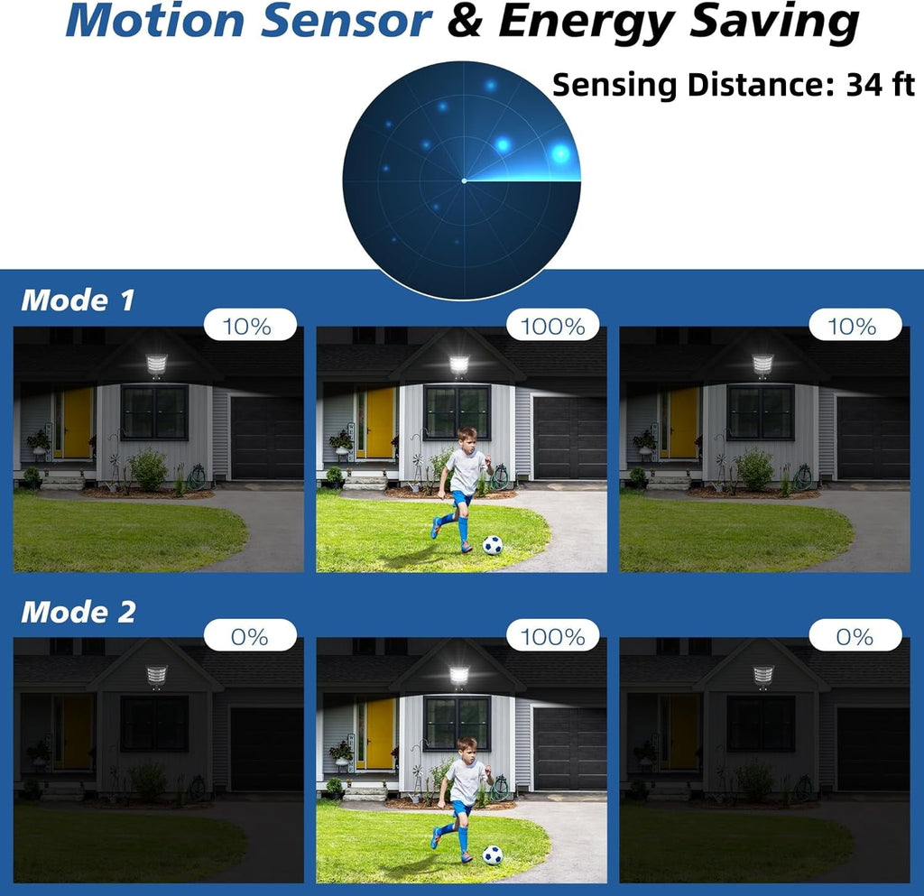Solar Powered Outdoor Lights Solar Lights Solar Street Lights Pole Barn Commercial Parking Lot Lights Outdoor Dusk to Dawn Solar Security Flood Light Motion Sensor Remote Control Led Lamp