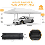 VECUKTY 10 x 20ft Pop up Canopy Tent with 6 Sidewalls, Wheeled Bag, Shelter for Outdoor Shade,White