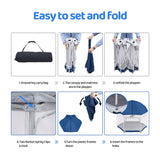 Pamo Babe Unisex Premium Indoor and Outdoor Baby Playpen - Portable, Lightweight, Toddler Play Yard With Canopy and Travel Bag - Blue