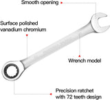 Airaj 12 Pcs Combination Ratcheting Wrench Set ，8-19 mm, Ratchet Wrenches Set for Car and Home Repair