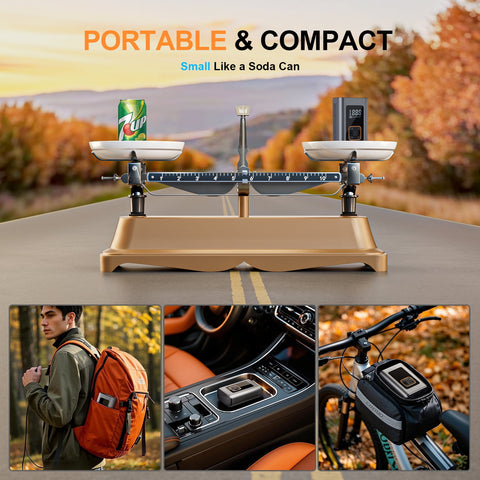 REHOTTOP Tire Inflator Portable Air Compressor, 180 PSI Cordless Tire Air Pump for Car Tires, Fast 6X Inflation, 20000mAh Battery, Emergency LCD Light, Auto Shutoff