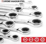 Airaj 12 Pcs Combination Ratcheting Wrench Set ，8-19 mm, Ratchet Wrenches Set for Car and Home Repair