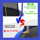 Mersco 15ft Trampoline for Kids Adults,Outdoor Upright-poled Trampoline with Enclosure,Basketball Hoop and Ladder, 1600lbs Loading,Birthday Gifts,Blue