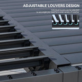 Aoxun 10' x 12' Louvered Pergola, Outdoor Aluminum Pergola with Adjustable Top for Decks, Gardens and Backyards, Gray