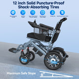 SACVON Lightweight Electric Wheelchair for Adults,Only 56 Lbs All Terrain Motorized Wheelchair,22 Miles Long Travel Range,2 Storage Bags