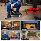Rolling Creeper Garage/Shop Seat, Soft Padded Mechanic Stool with Segmented Tool Tray Storage, Heavy-Duty Garage Roller Seat with 4 Universal Casters, 330 LBS Capacity