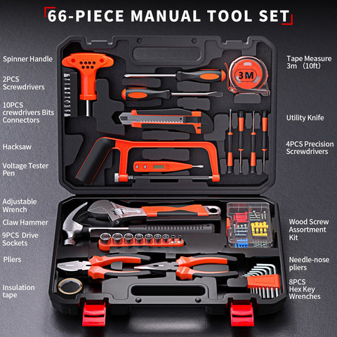 242-Piece Household Toolbox Set, Multi-Functional Repair Tool Kit for Home Improvement, Household Maintenance, Car Repair, and DIY Projects.