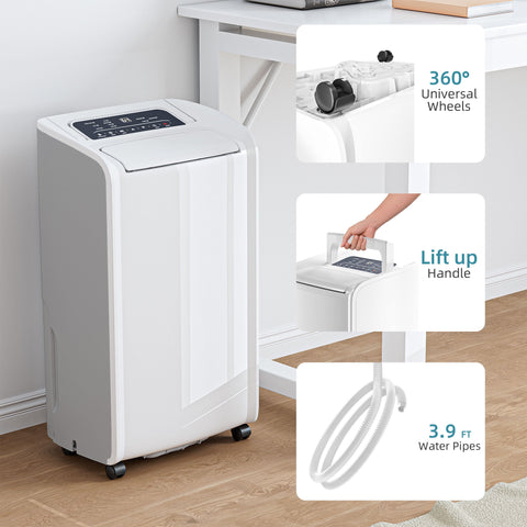 Rocyis 70 Pints Dehumidifier for Home,  with Auto Shut off, Drain Hose, Reusable Filter Humidity Control for Bedroom, Bathroom,4,500 Sq. Ft.