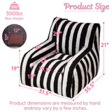 YINIX Teddy Kids' Compressed Foam Bean Bag Chair, Black