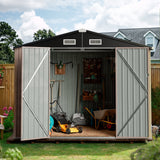 Aoxun 6.3 x 4.2 ft. Outdoor Metal Storage Shed with Lock for Backyard, Garden