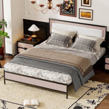 Behost Full Size Bed Frame with Upholstered Headboard, Under Bed Storage