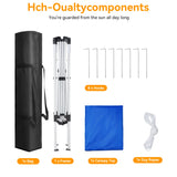 Vecukty 8ft x 8ft Top/10ft x 10ft Base Pop up Canopy Tent With Four Storage Bags For Garden,Beach Instant Tent Carry Bag,Blue