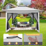 SANOPY 12 x 12 FT Patio Gazebo Outdoor Pop up Gazebo with Mosquito Net&Four Sandbags, Waterproof and UV Protection Gazebo Tent for Backyard