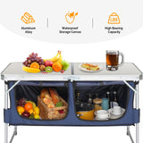 Acpouw 4 Ft Folding Camping Table with Storage