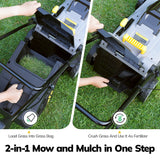 Brefac 40V (2 x 20V) 17'' Cordless Lawn Mower, Multi-Functional Grass Cutter with 4.0Ah Battery, 6 Adjustable Height Settings, Durable Manganese Steel Blades, Easy to Use for Medium to Large Lawn