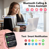 2025 NEW Smart Watch for Android and iPhone 1.96''HD Screen Men Women's IP68 Waterproof Fitness Tracker Bluetooth Calling (Answer/Make/Message),100 Sports Modes,Perfect for Holiday Gifts Pink