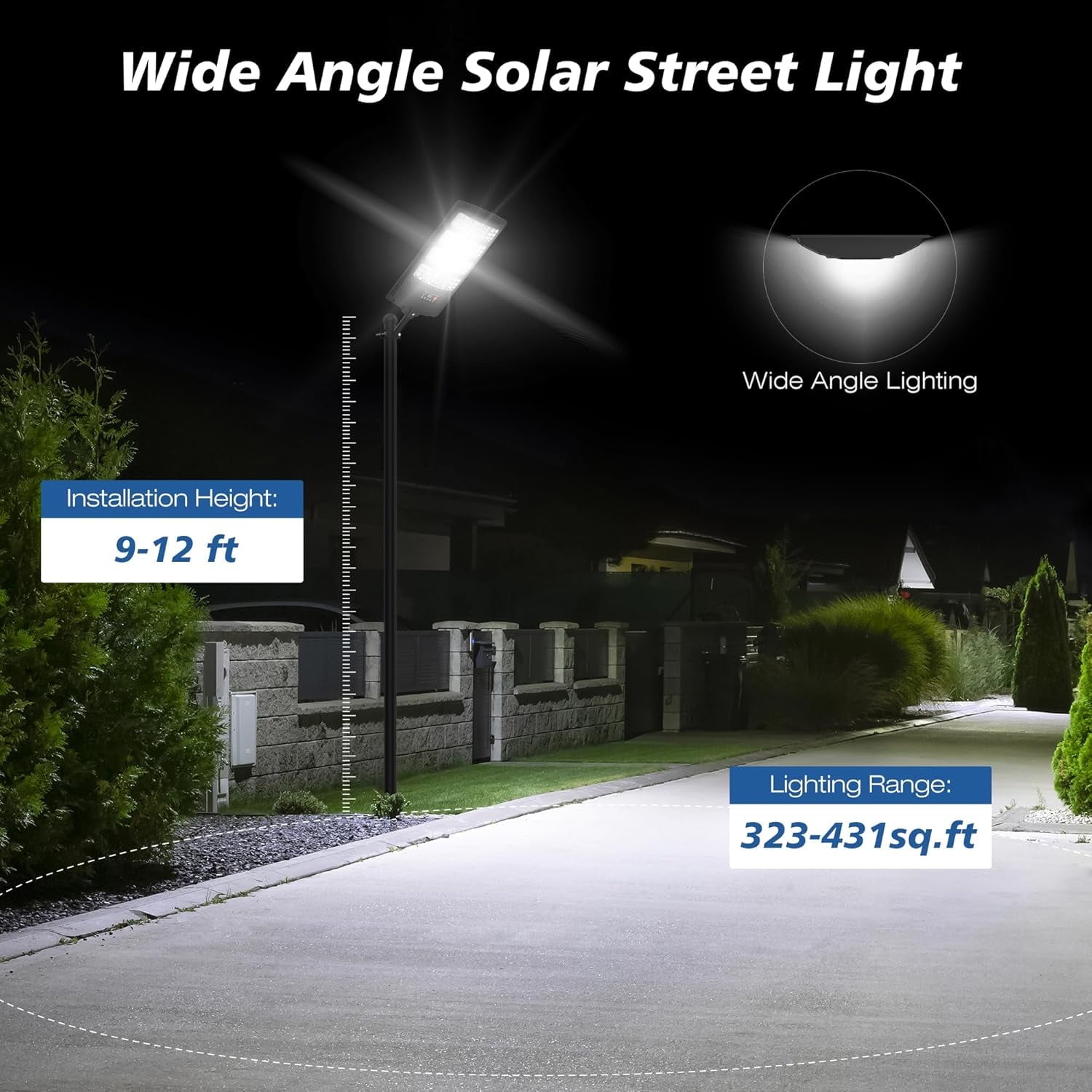 Solar Powered Outdoor Lights Solar Lights Solar Street Lights Pole Barn Commercial Parking Lot Lights Outdoor Dusk to Dawn Solar Security Flood Light Motion Sensor Remote Control Led Lamp