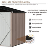 Aoxun 6.3 x 4.2 ft. Outdoor Metal Storage Shed with Lock for Backyard, Garden