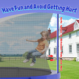 Mersco 15ft Trampoline for Kids Adults,Outdoor Upright-poled Trampoline with Enclosure,Basketball Hoop and Ladder, 1600lbs Loading,Birthday Gifts,Blue