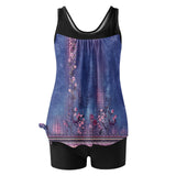Maqroz Women's Tankini Suits 2025 Tummy Control Swimsuit Two Piece Graphic Bathing Suit Tank Top with High Waisted Boyshorts Two Piece Swimsuits for Women Traje De Bano Para Mujeres On Clearance