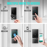 SANOPY Security Smart Doors Lock,Keyless Entry Door Lock with Doorbell, App Control, Electronic Digital Keyless Door Lock, Ease of Use, Home Security, Auto Lock, Black